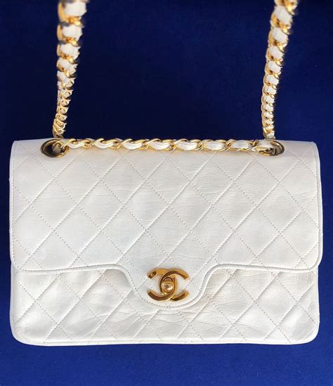 white vintage chanel bag.